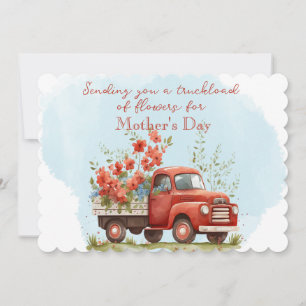 Cartes Pour Fêtes Annuelles Fête des Mères Camion de Fleurs