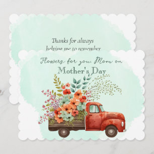 Cartes Pour Fêtes Annuelles Fête des Mères Camion de Fleurs