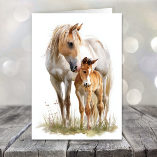 Cartes Pour Fêtes Annuelles Fête des Mères Cheval et Poulain