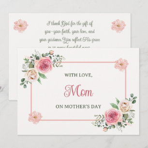 Cartes Pour Fêtes Annuelles Fête des mères chrétienne Fleurs aquarelles pour m