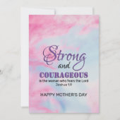 CARTES POUR FÊTES ANNUELLES FÊTE DES MÈRES CHRÉTIENNE FORTE ET COURAGEUSE (Devant)