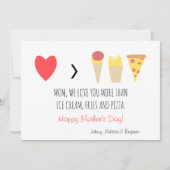 Cartes Pour Fêtes Annuelles Fête des Mères Cœur Rouge Amour Maman Drôle (Devant)