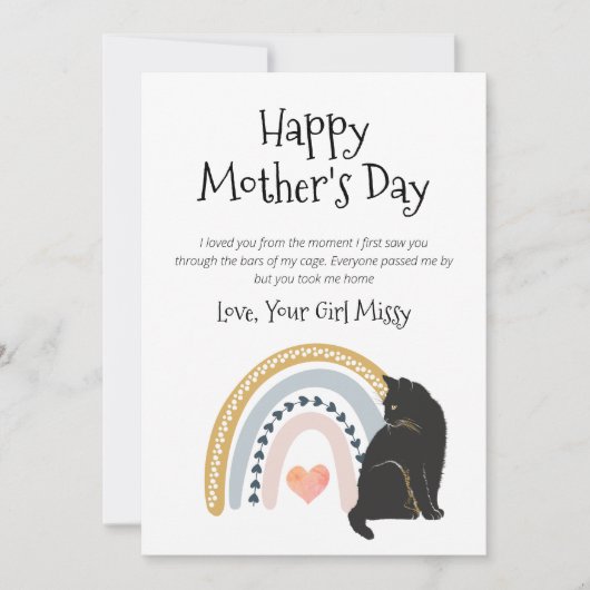 Cartes Pour Fêtes Annuelles Fête des mères de chat (Devant)