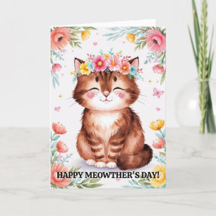 Cartes Pour Fêtes Annuelles Fête des mères de chat Funny Cute Card