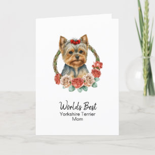 Cartes Pour Fêtes Annuelles Fête des mères de chiens personnalisées Yorkshire 