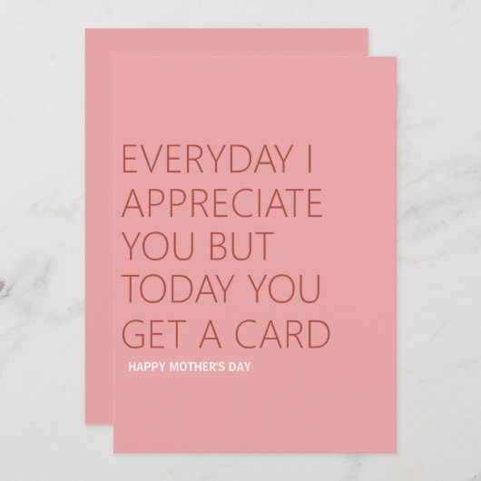 Cartes Pour Fêtes Annuelles Fête des Mères drôle (Devant / Derrière)