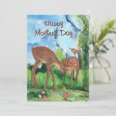 Cartes Pour Fêtes Annuelles Fête des mères fantaisiste cerf (Debout devant)