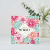 Cartes Pour Fêtes Annuelles Fête des mères florale (Debout devant)