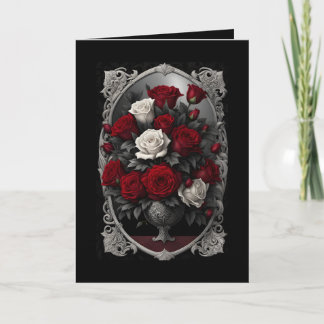Cartes Pour Fêtes Annuelles Fête des mères gothiques Roses rouges et blanches