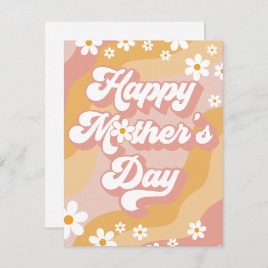 Cartes Pour Fêtes Annuelles Fête des Mères Groovy Daisy (Devant / Derrière)