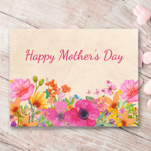 Cartes Pour Fêtes Annuelles Fête des Mères Jardin Floral Coloré Élégant