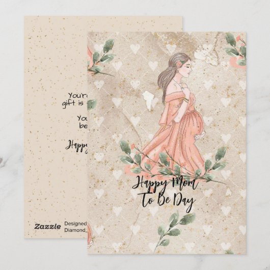 Cartes Pour Fêtes Annuelles Fête des Mères Maman future Tan (Devant / Derrière)