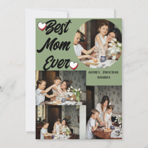 Cartes Pour Fêtes Annuelles Fête des Mères personnalisée, collage de quatre ph