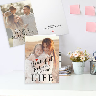 Cartes Pour Fêtes Annuelles Fête des mères personnalisées 2 photos et texte