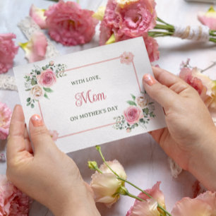 Cartes Pour Fêtes Annuelles Fête des Mères Pour Maman Écriture Floral Aquarell