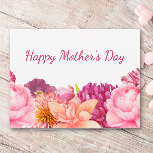 Cartes Pour Fêtes Annuelles Fête des Mères pour maman fleurs roses modernes