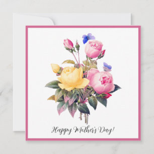 Cartes Pour Fêtes Annuelles Fête des mères rose rose rose rose jaune Roses pou