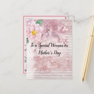 Cartes Pour Fêtes Annuelles Fête des Mères Vintages et vertes roses
