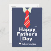 Cartes Pour Fêtes Annuelles fête des pères, chemise de cravate, simple moderne (Devant / Derrière)