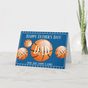 Cartes Pour Fêtes Annuelles Fête des pères de basket-ball sportif personnalisé