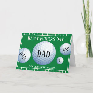 Cartes Pour Fêtes Annuelles Fête des pères de golf sportif personnalisée