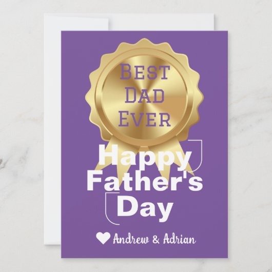 Cartes Pour Fêtes Annuelles fête des pères, médaille d'or appréciation, simple (Devant)