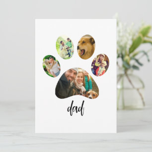 Cartes Pour Fêtes Annuelles Fête des Pères Papa Chien 5 Empreintes de Patte