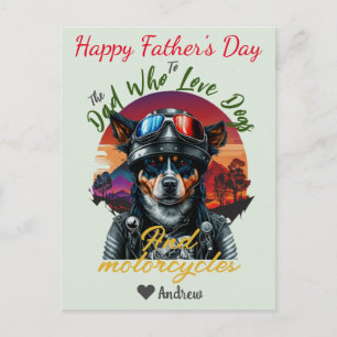 Cartes Pour Fêtes Annuelles fête des pères, papa chien, motos, simple moderne