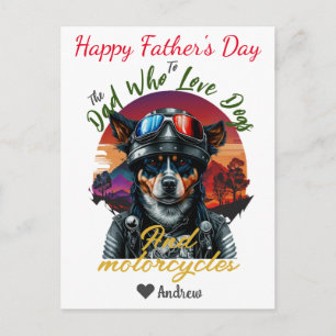Cartes Pour Fêtes Annuelles fête des pères, papa chien, motos, simple moderne