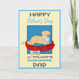 Cartes Pour Fêtes Annuelles Fête des pères personnalisée de Golden Retriever D