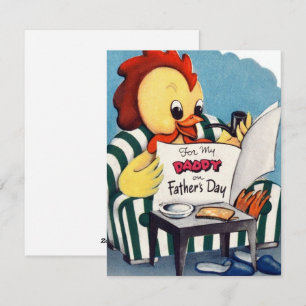 Cartes Pour Fêtes Annuelles Fête des pères vintage De Poulet Pour Papa