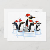 Cartes Pour Fêtes Annuelles Fête des pingouins de Noël (Devant / Derrière)