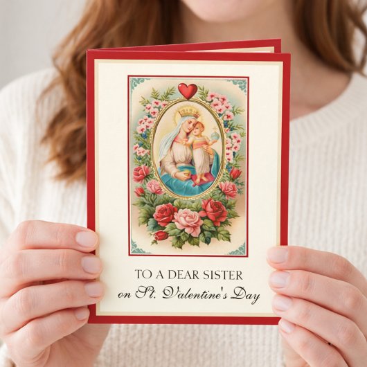 Cartes Pour Fêtes Annuelles Fête des Soeurs Catholiques Valentines Vierge Mari