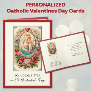 Cartes Pour Fêtes Annuelles Fête des Soeurs Catholiques Valentines Vierge Mari