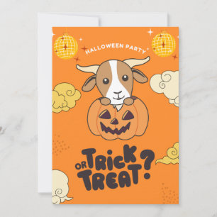 Cartes Pour Fêtes Annuelles Fête d'Halloween Tour ou Friandise Chèvre Citrouil