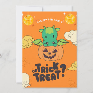 Cartes Pour Fêtes Annuelles Fête d'Halloween Trick Or Treat Dragon Citrouille