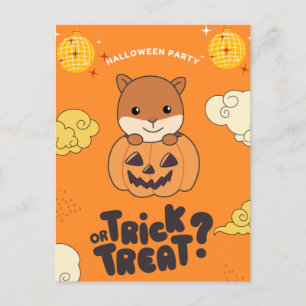Cartes Pour Fêtes Annuelles Fête d'Halloween Trick Or Treat Écureuil Citrouill