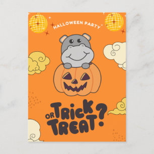 Cartes Pour Fêtes Annuelles Fête d'Halloween Trick Or Treat Hippopotame Citrou