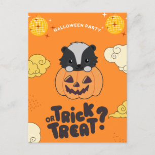 Cartes Pour Fêtes Annuelles Fête d'Halloween Trick Or Treat Mouffette Citrouil