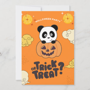 Cartes Pour Fêtes Annuelles Fête d'Halloween Trick Or Treat Panda Citrouille H