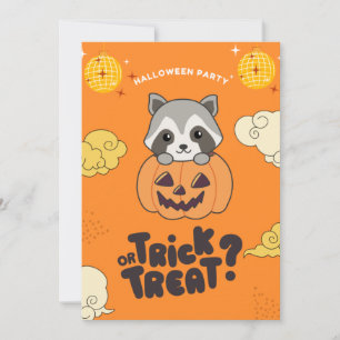 Cartes Pour Fêtes Annuelles Fête d'Halloween Trick Or Treat Raton laveur Citro