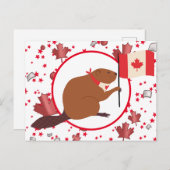 Cartes Pour Fêtes Annuelles Fête du Canada (Devant / Derrière)