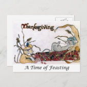 Cartes Pour Fêtes Annuelles Fête du Rat de Thanksgiving (Devant / Derrière)