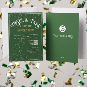Cartes Pour Fêtes Annuelles Fête du refuge pour animaux Tinsel & Tails