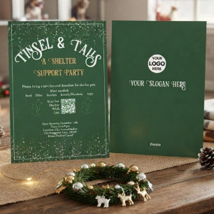 Cartes Pour Fêtes Annuelles Fête du refuge pour animaux Tinsel & Tails