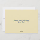 Cartes Pour Fêtes Annuelles FÊTE DU TRAVAIL USA Écriture du drapeau patriotiqu (Dos)