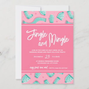 Cartes Pour Fêtes Annuelles Fête festive rose Jingle Mingle Party de vacances
