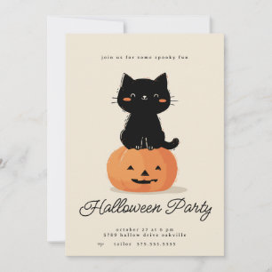 Cartes Pour Fêtes Annuelles Fête Halloween Chat et Citrouille 