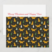 Cartes Pour Fêtes Annuelles Fête Moderne du Renard et du Pin (Devant / Derrière)