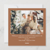 Cartes Pour Fêtes Annuelles Fête Noël Beige Boho Bow Ribbon 2 Photo (Dos)